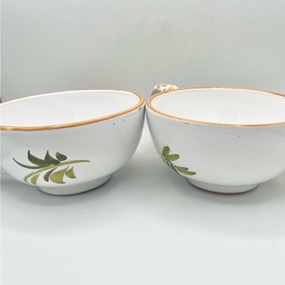 Vintage Italian Hand Painted Set of 2 Soup Mugs Sunflowers EUC 3”T 5.5” Diameter - Picture 4 of 6